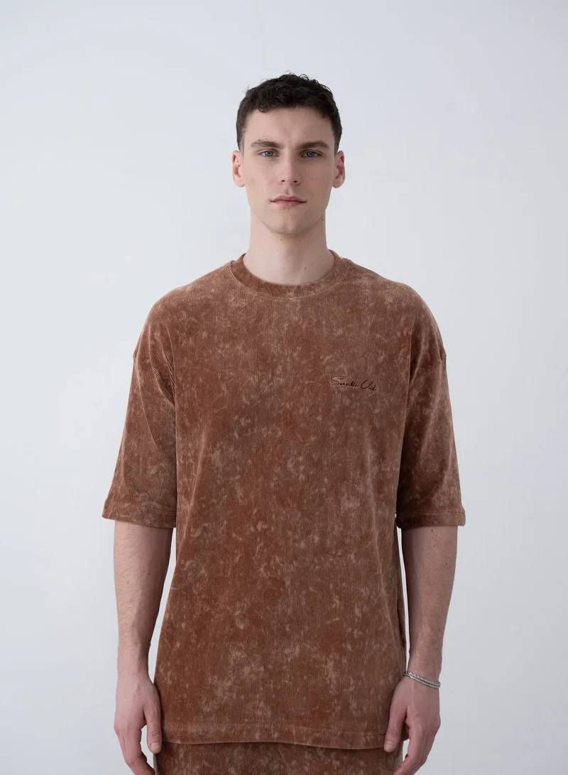 Marrakech Short Sleeves Round Neck T-Shirt for Men – Brown