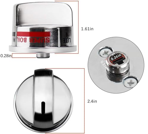 Funmit Upgrade Gas Stove Knobs Replacements for LG LRG30357ST LRG30355ST LRG30855ST Gas Range, 4PCS EBZ37189611 Range Control Knob and 1PCS EBZ37189609 Range Burner Control Knob (Super Boil) - Image 3