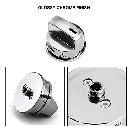 Funmit Upgrade Gas Stove Knobs Replacements for LG LRG30357ST LRG30355ST LRG30855ST Gas Range, 4PCS EBZ37189611 Range Control Knob and 1PCS EBZ37189609 Range Burner Control Knob (Super Boil) - Image 2