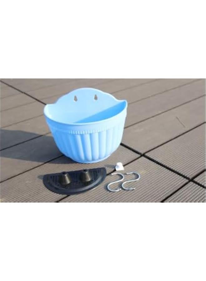 HOOKOR Colorful Resin Wall Hanging Planter Pot, 4Pcs Plastic Flower Pot, Garden Living Wall Mount Window Hang Indoor Outdoor Plant Flower Basket for Balcony Railing Shelf Fence Bedroom Trellis - Image 4