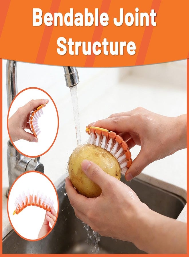 SIMPOR 2 Pack Vegetable Brush Potato Scrubber for Food, Flexible Carrot Shape Veggie Brush and Finger Ring Fruit Cleaning Brush, Kitchen Produce Scrubber for Potatoes Carrots Corn - Image 3