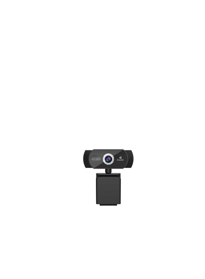 Kisonli KISONLI  Webcam Full HD 1080P , Auto focus webcam USB plug and play free driver With Microphone, 30 FPS, Angle 90 -Black  - Image 4