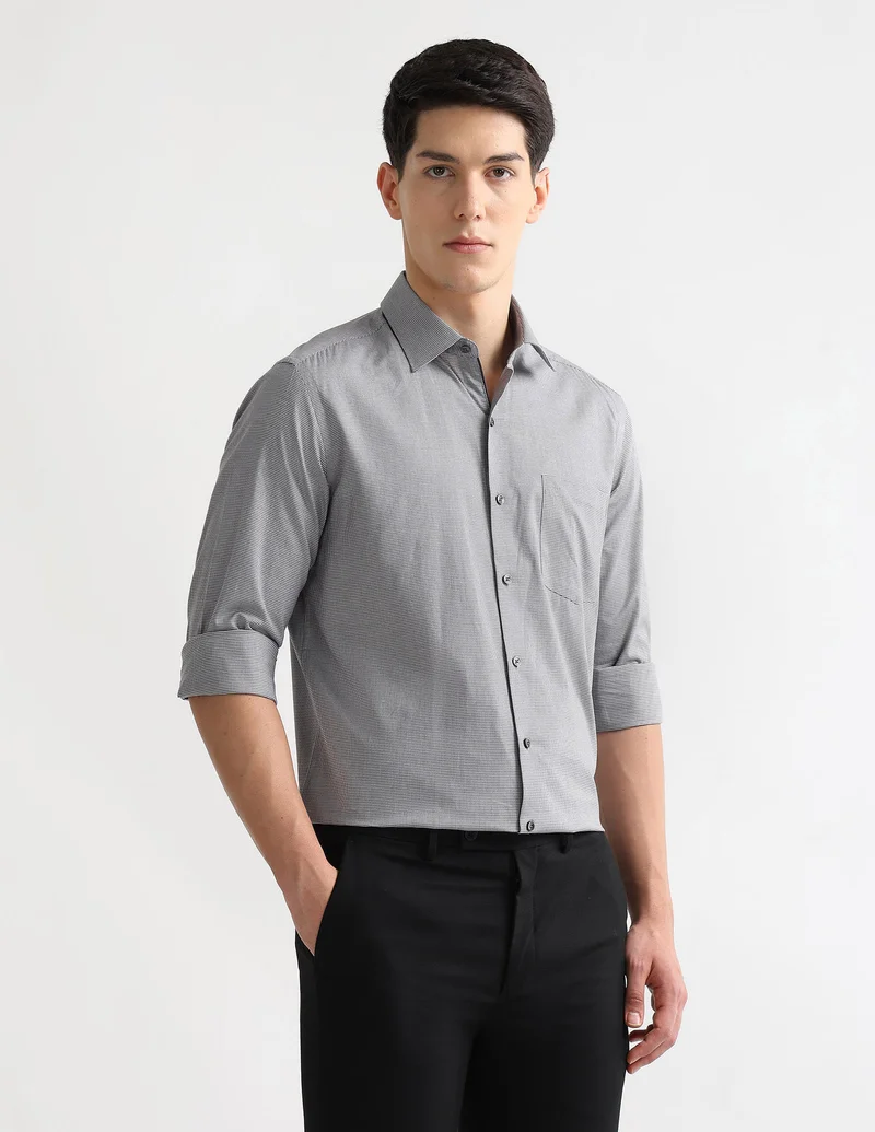 Arrow Grey Manhattan Slim Fit Originals Shirt for Men | Best Price UAE