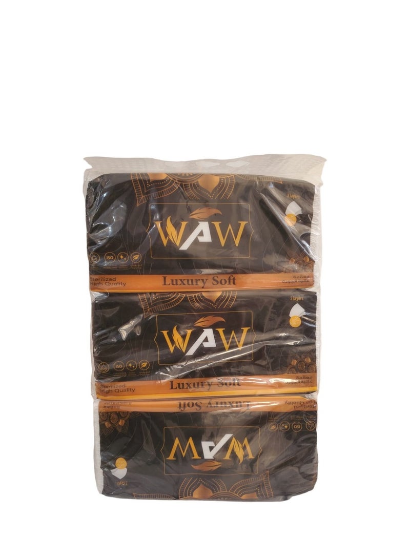 WAW Facial Tissues 600 -Pack of 3 - Image 1