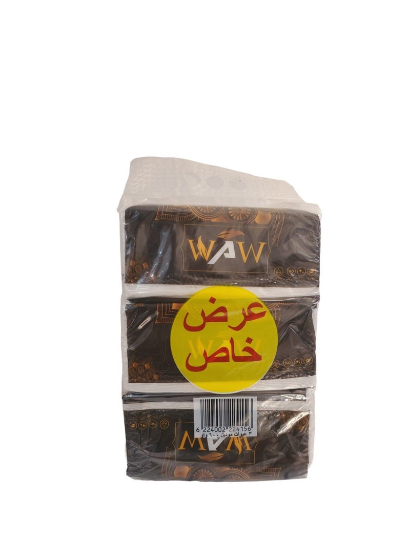 واو مناديل ورقية فاخرة من واهو – عبوة 3 علب – فائقة النعومة والامتصاص – قوية ومتينة للاستخدام اليومي والمنزل والمكتب - Image 4