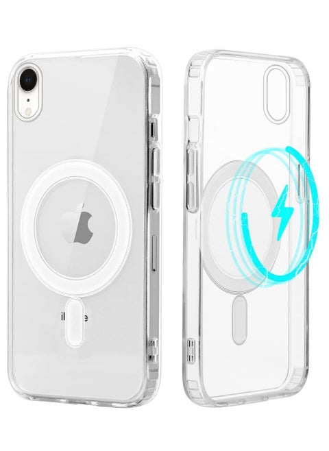 Magnetic Clear Back Designed for iPhone Xr Clear Phone Case Compatible with Magsafe, Slim Protective Cover
