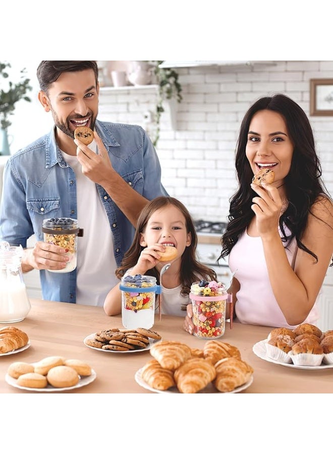 Arabest 6 Pack Overnight Oats Containers with Lids and Spoons, 16 oz Glass Mason Jars with Airtight Lids, Meal Prep Containers, Overnight Oats Jars for Milk, Cereal, Fruit - Image 5
