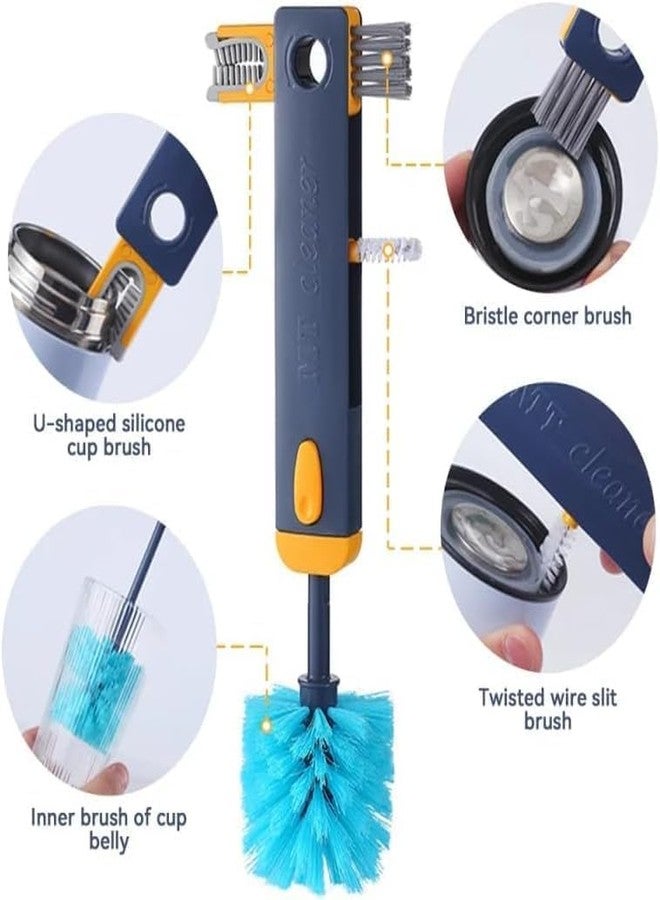 LANLOY 4 in 1 Water Bottle Cleaner Brush, Cleaning Brush Set with, Reusable Water Bottles Clean Tool,Kitchen Bottle Brushes for Cleaning Tumbler Kitchen Dish Bresh 2pcs Multicolour - Image 3