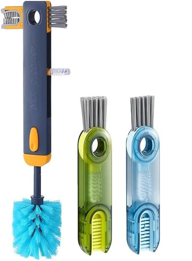 LANLOY 4 in 1 Water Bottle Cleaner Brush, Cleaning Brush Set with, Reusable Water Bottles Clean Tool,Kitchen Bottle Brushes for Cleaning Tumbler Kitchen Dish Bresh 2pcs Multicolour - Image 2