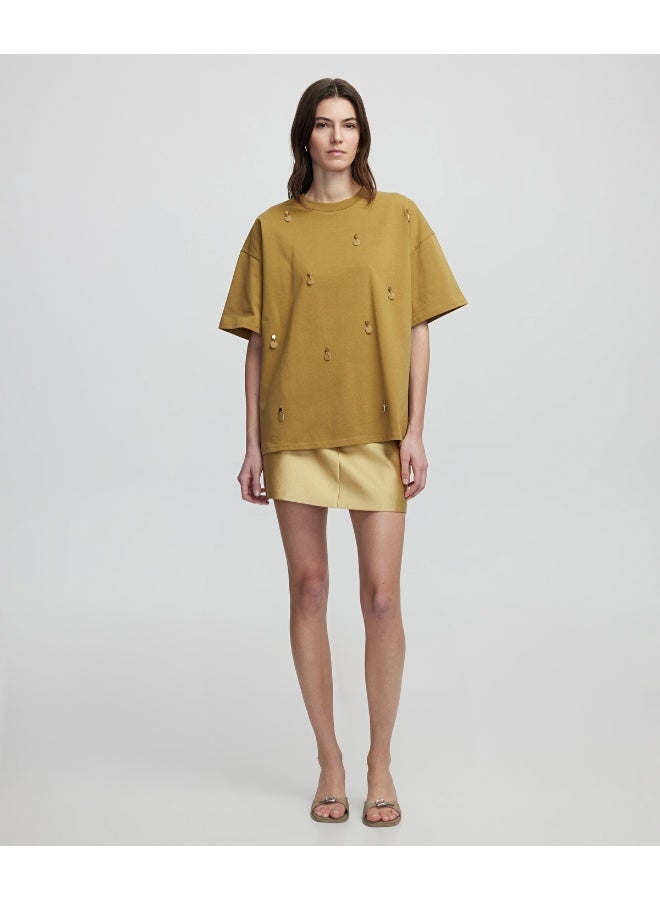 Ipekyol T-Shirt With Faux Leather Applique  - Image 1