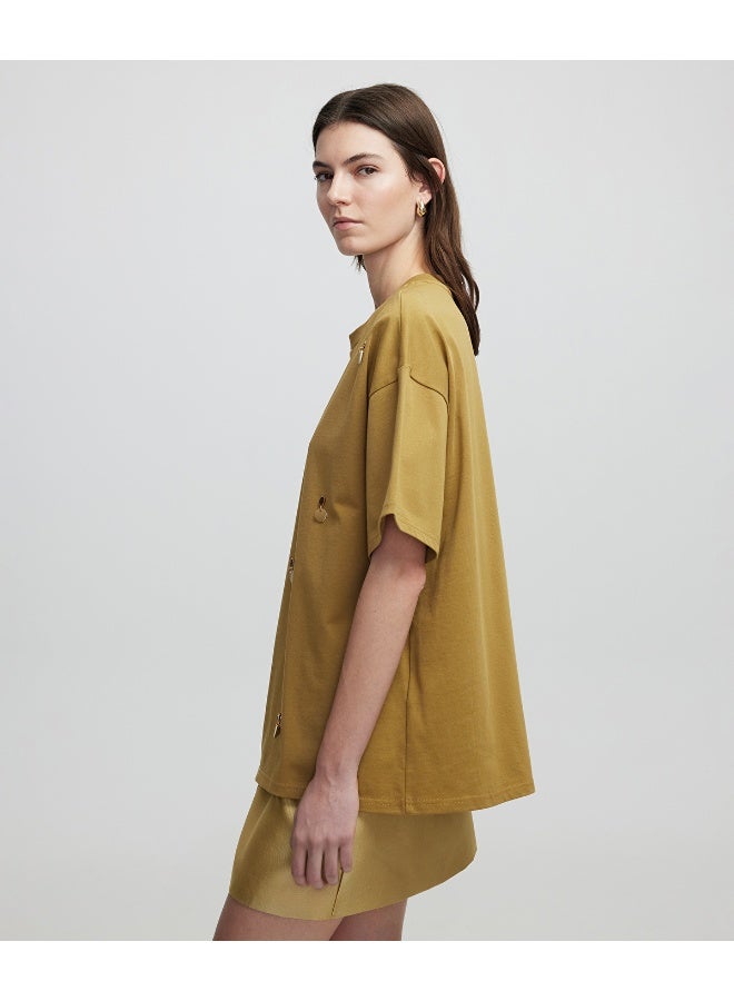 Ipekyol T-Shirt With Faux Leather Applique  - Image 2