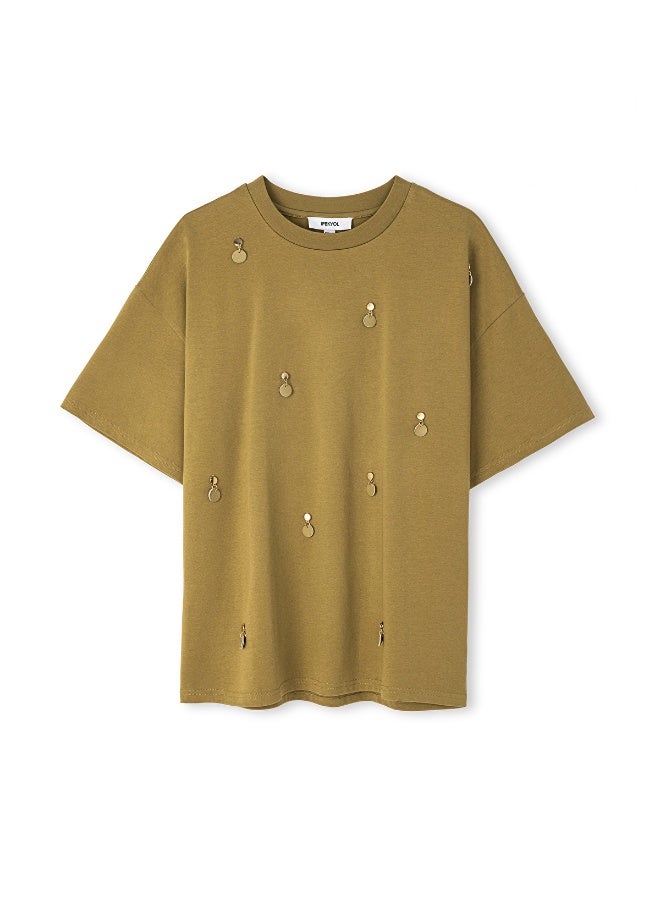 Ipekyol T-Shirt With Faux Leather Applique  - Image 4