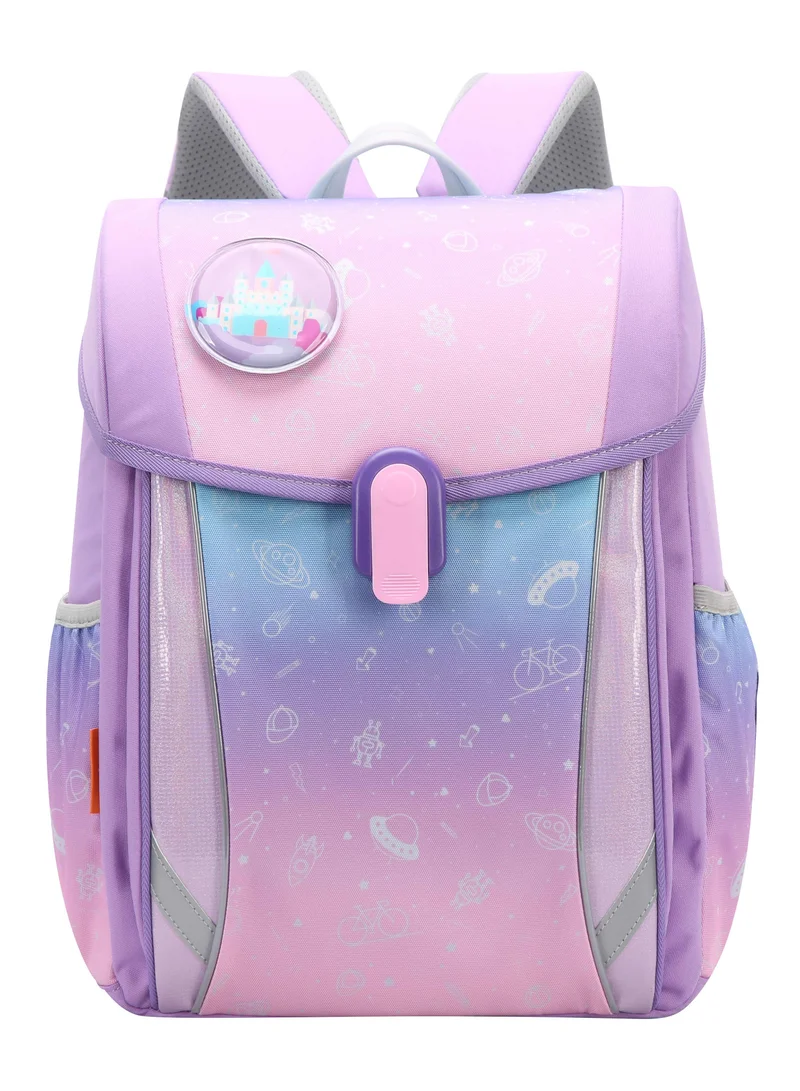 Bopai Premium Lightweight School Backpack Water Resistant Multifunctional Polyester Daypack with Separate Tablet Compartment for School/ College, BO-SB383, Pink Purple