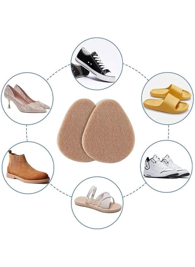 رينكس وسادات مشط القدم الملبدة، 12 قطعة من وسادات مشط القدم للنساء والرجال، وسادات دعم كرة القدم الأمامية ووسادات الأحذية ووسادات القدم لتخفيف الآلام (جلدية وبيضاء) - Image 3