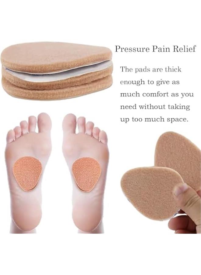 رينكس وسادات مشط القدم الملبدة، 12 قطعة من وسادات مشط القدم للنساء والرجال، وسادات دعم كرة القدم الأمامية ووسادات الأحذية ووسادات القدم لتخفيف الآلام (جلدية وبيضاء) - Image 2
