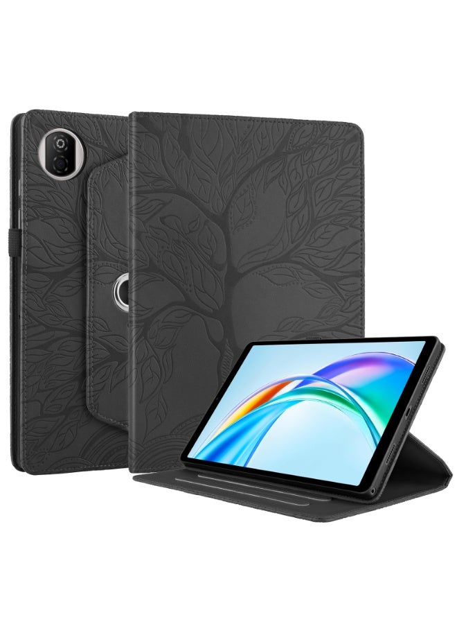 عام غطاء متوافق مع هونور باد X7 8.7 بوصة 2025: غلاف PU جلدي مع حامل دوار 360 درجة، نقش شجرة الحياة، غطاء واقٍ من الصدمات. - Image 1