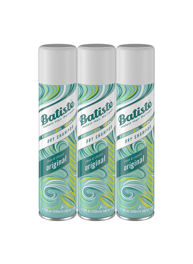 Batiste Batiste Dry Shampoo, Original Fragrance, 6.73 Fl Oz,Pack of 3 