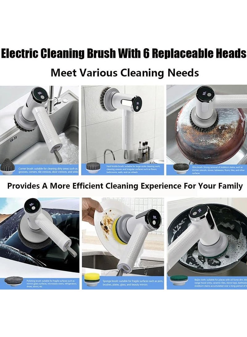 عام فرشاة التنظيف الكهربائية لاسلكية محمولة مع فرشاة 2 سرعات فرشاة التنظيف الكهربائية للتنظيف - Image 4