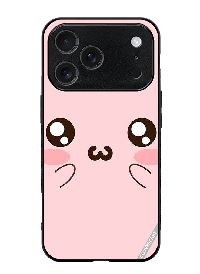 غطاء واقي لجهاز آبل آيفون 17 برو ماكس بتصميم عيون لطيفة باللون الوردي