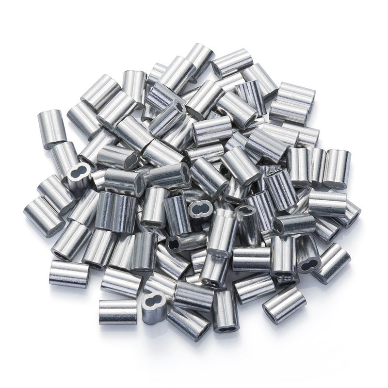 Petutu 1/16" Aluminum Crimping Loop Sleeve 200PCS, Cable Ferrule Wire Rope Sleeves Loops Sleeve - Image 5