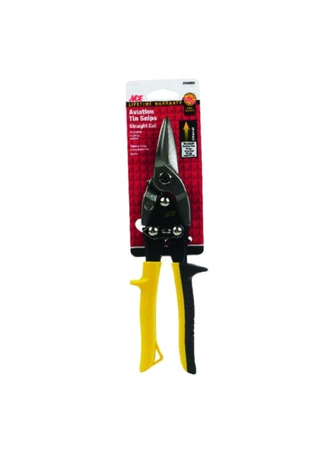 ACE Drop Forged Steel Style Straight Cut Aviation Tin Snips Multicolour 10 Inch 2194868