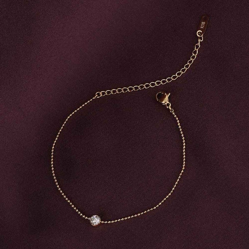 PALMONAS 18k Gold Tone Plated Solitary Spark Bracelet
 for Women - Image 3