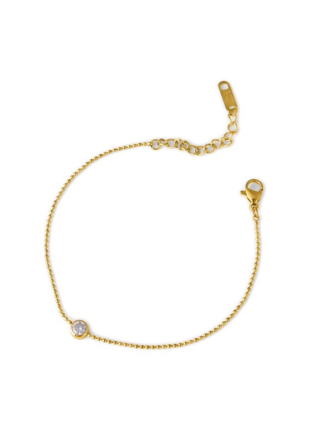 PALMONAS 18k Gold Tone Plated Solitary Spark Bracelet
 for Women - Image 1