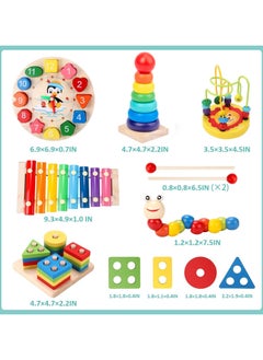 6 Pcs Baby Wooden Toys, Montessori Toys for 1 2 3 Year Old Girls Boys, Baby Toy Learning Musical Sets Educational Toys for Shape Sorting Stacking & Nesting Block & Xylophone - pzsku/Z84FAD0045482B90F642EZ/45/_/1740644776/e90278b8-4cbb-42f2-b325-c7a210abba5e