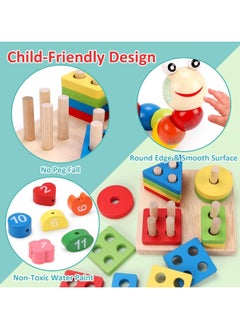 6 Pcs Baby Wooden Toys, Montessori Toys for 1 2 3 Year Old Girls Boys, Baby Toy Learning Musical Sets Educational Toys for Shape Sorting Stacking & Nesting Block & Xylophone - pzsku/Z84FAD0045482B90F642EZ/45/_/1740644783/615e2f1a-a798-4770-9564-cfd6e5e1042c