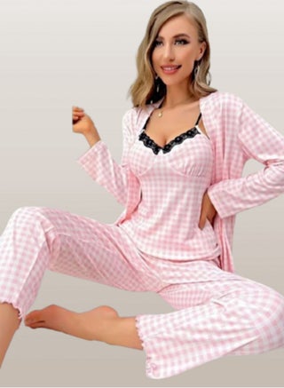 Petite Women's 3 Piece Pajama Set