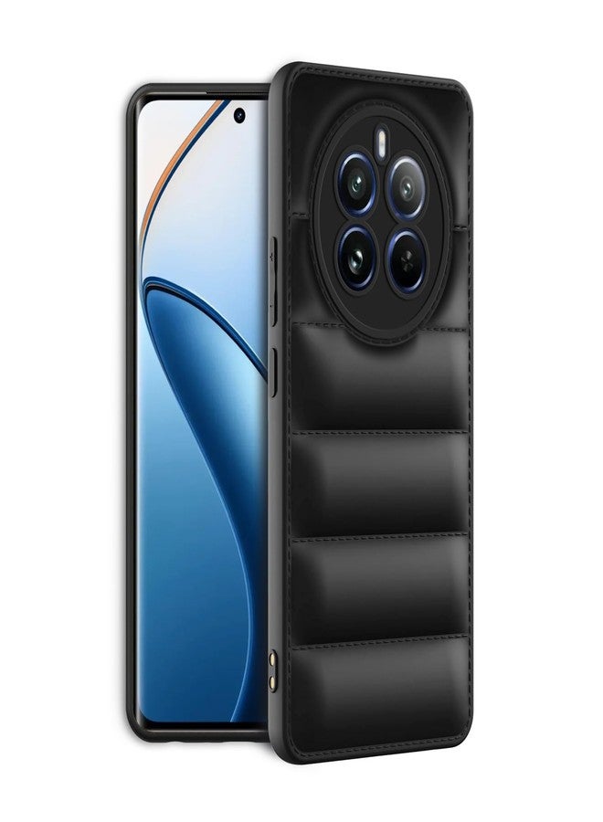 Plus Thermoplastic Polyurethane Puffer Case Camera Protection Soft Back Cover for Realme 12 Pro / 12 Proplus 5G / Realme P1 Pro 5G - Black - Image 2