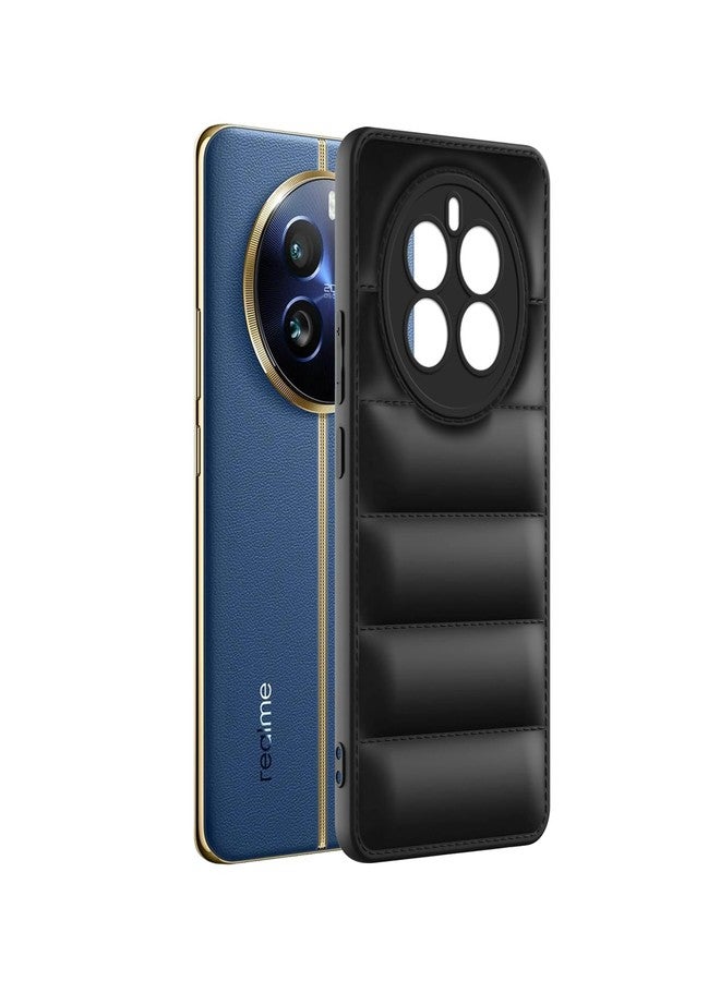 Plus Thermoplastic Polyurethane Puffer Case Camera Protection Soft Back Cover for Realme 12 Pro / 12 Proplus 5G / Realme P1 Pro 5G - Black - Image 3