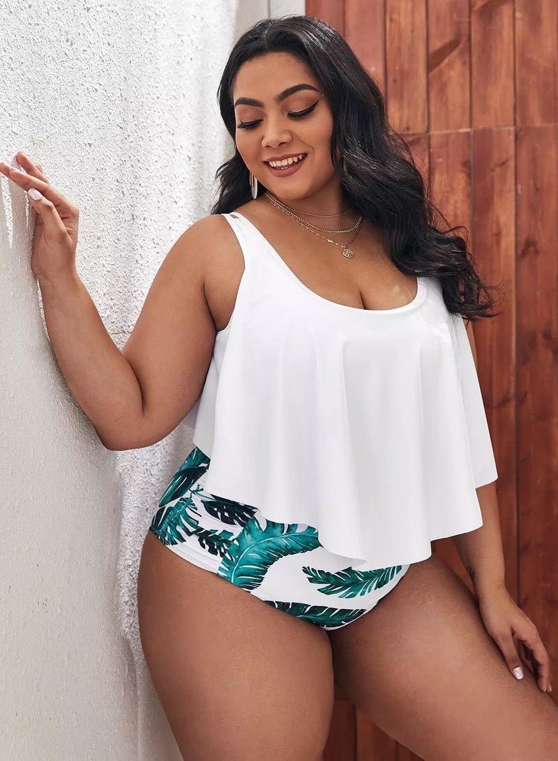 Plus Tropical Hanky Hem Bikini Swimsuit - Image 4