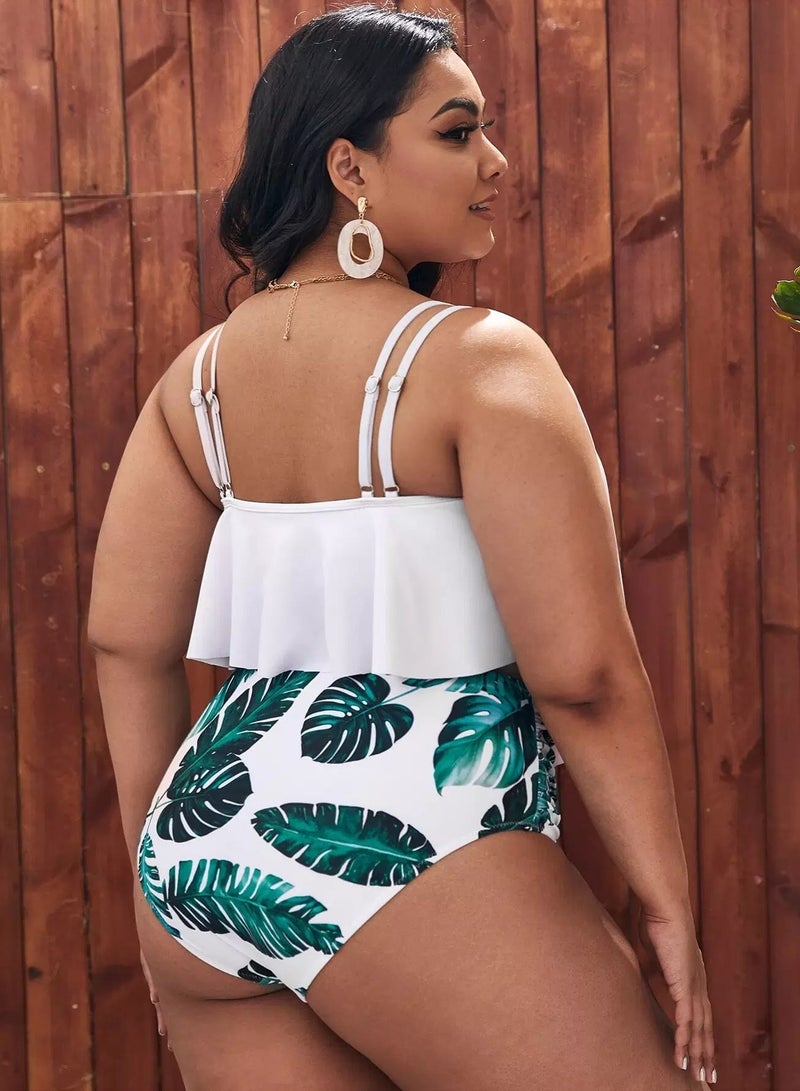 Plus Tropical Hanky Hem Bikini Swimsuit - Image 2