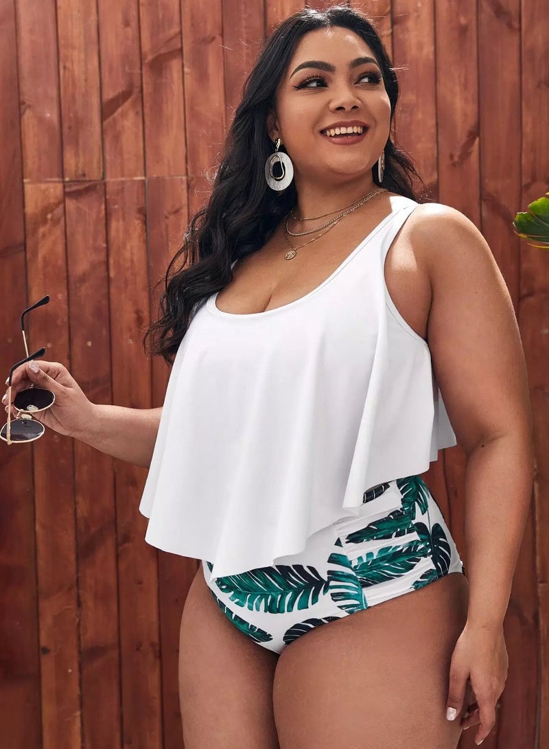 Plus Tropical Hanky Hem Bikini Swimsuit - Image 3