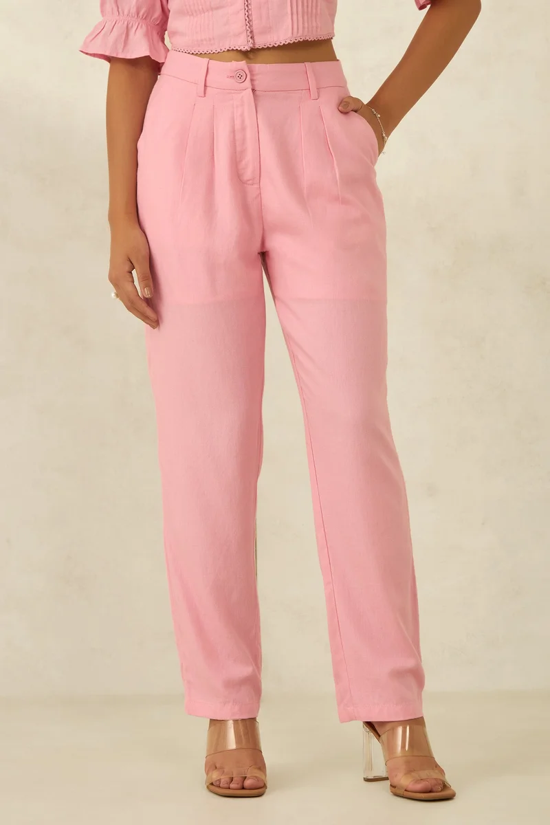 Virgio Virgio Women Cotton Full Length Solid Trouser