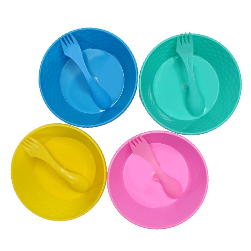 GLAN Non- Toxic Bowls with Spoons Best for Serving Navratri Kanjak Parsad for Kids Girls and Boys Multicolor Set of 12Pcs - Image 5