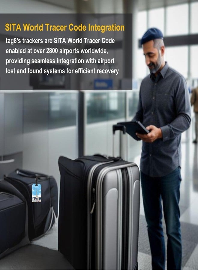 tag8 [Pack 2] tag8 Paris Smart Bag tag |Trendy Luggage tag ID Fashionable Digital Name tag | Airline Compliant, SITA World Tracer Code Enabled | Travel Gift idea, Collectible - Image 5
