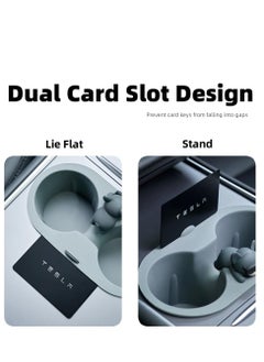 Excefore Console Cup for Tesla Model Y Model 3 Center, Holder Insert Upgraded Silicone Material, Center Console Interior Accessories 2023 2022 2021  - Image 2
