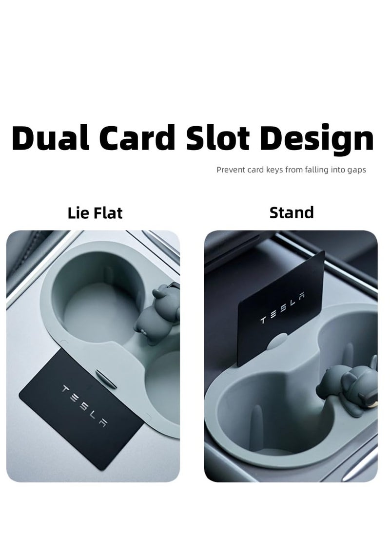 Excefore - Console Cup for Tesla Model Y Model 3 Center, Holder Insert Upgraded Silicone Material, Center Console Interior Accessories 2023 2022 2021 - Image 1