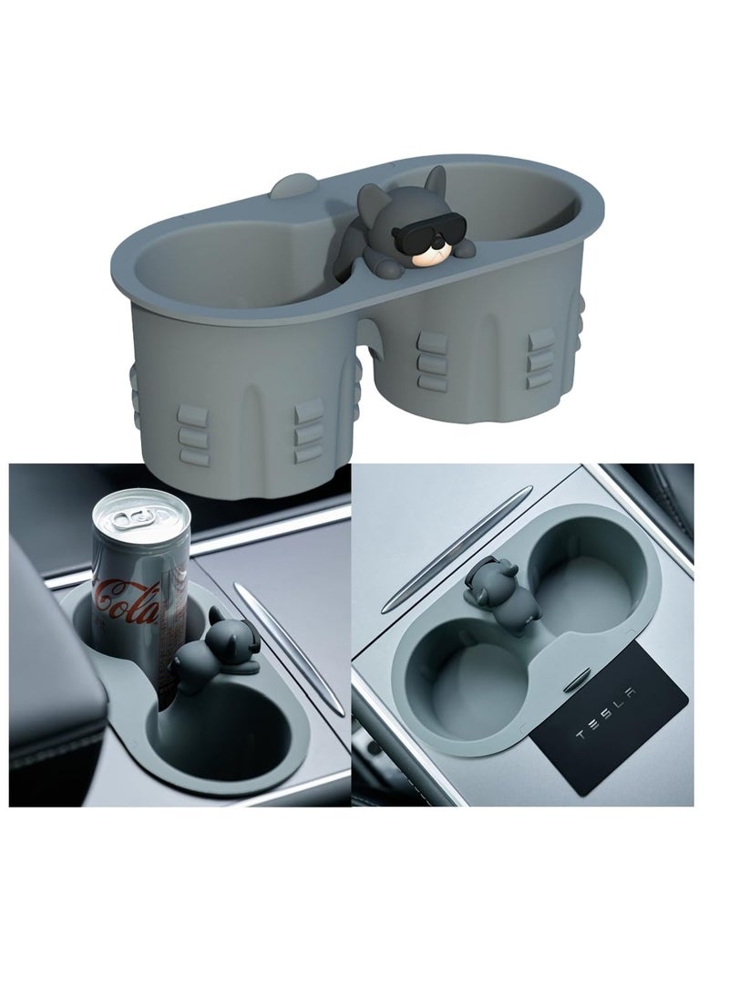 Excefore - Console Cup for Tesla Model Y Model 3 Center, Holder Insert Upgraded Silicone Material, Center Console Interior Accessories 2023 2022 2021 - Image 1
