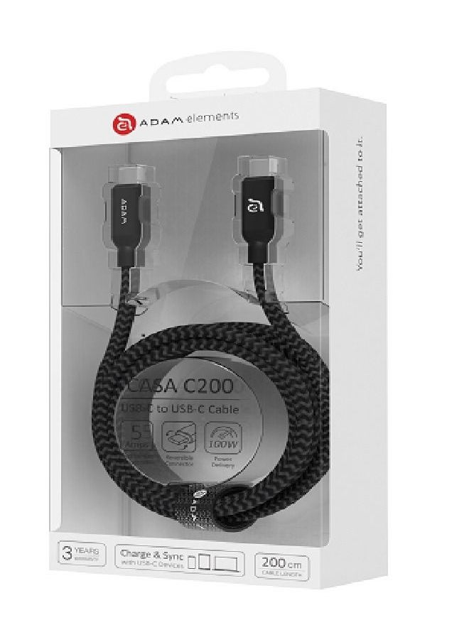 ADAM ELEMENTS Adam Elements Casa C200 Usb C to Usb C 100W Cable  - Image 1
