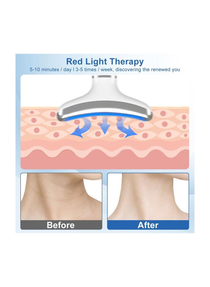 SOLARAE Red Light Therapy for Face and Neck, 4 Color LED Facial Massager Device, Neck Face Beauty Device with Vibrating, Warming Function, Neck Face Massager for Enhanced Face, Neck and Shoulder Care - Image 2