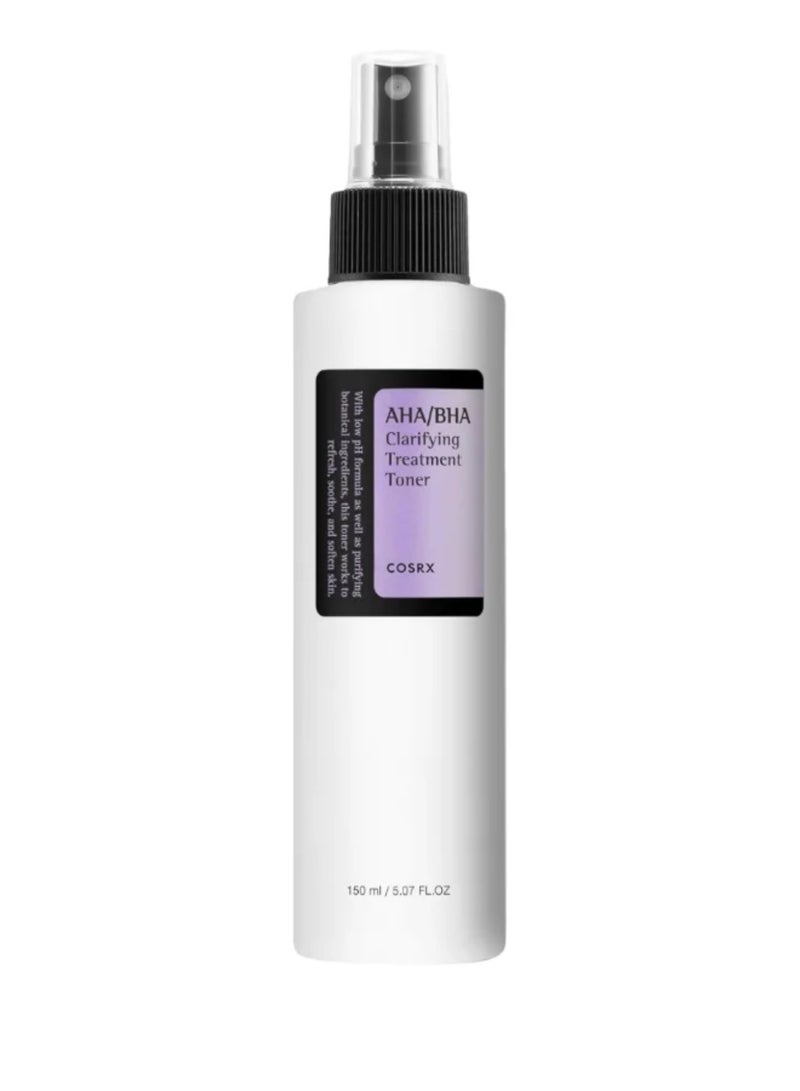 AHA/BHA Purifying Treatment Toner, Facial Exfoliating Spray for Whiteheads, Pores, and Uneven Skin Toner, Korean Toner