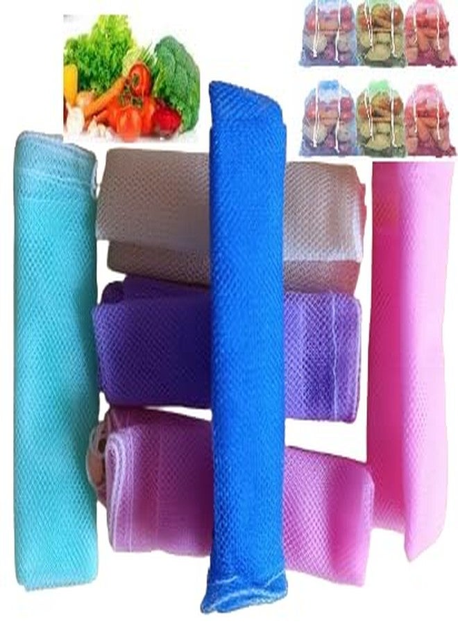 S Cart أكياس شبكية من إس كارت، أكياس ثلاجة/أكياس تخزين شبكية للفواكه والخضراوات، مجموعة من 12 كيسًا متعدد الألوان - Image 2