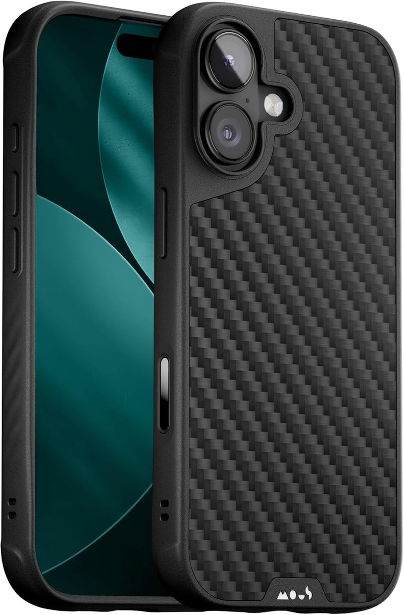 Mous for iPhone 17 Case, Compatible with MagSafe - Limitless - Protective Carbon Fibre Cover for iPhone 17 - Shockproof, Full Camera Protection, Anti-Scratch Back, Black - Image 1