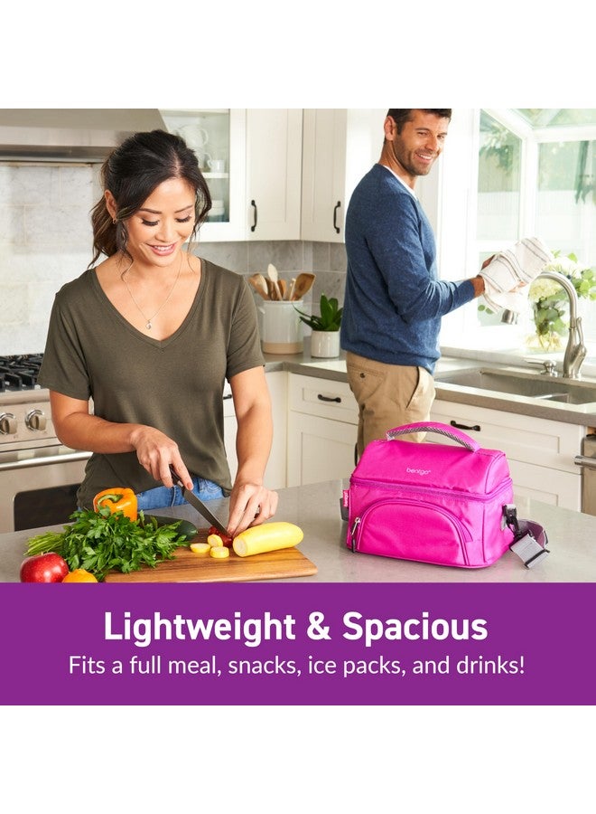 Bentgo حقيبة غداء بنتغو ديلوكس - حقيبة غداء متينة ومعزولة مع جيب خارجي بسحاب، جيب داخلي شبكي، أحزمة مبطنة وقابلة للتعديل، وسحابات ثنائية الاتجاه - تناسب معظم صناديق الغداء (بنفسجي) - Image 2