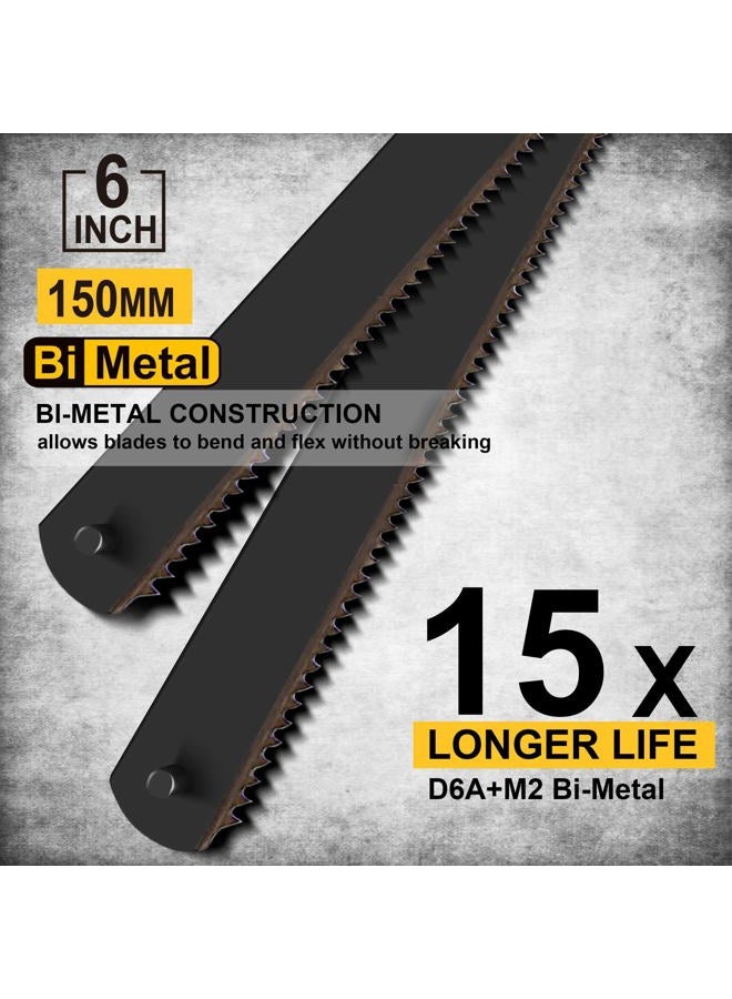 Hanpex 6in. Pro Bi-Metal HSS Mini Hacksaw Replacement Blades, Fine Finish Cut Hacksaw Blade Set 24 TPI 10 pk - Image 2