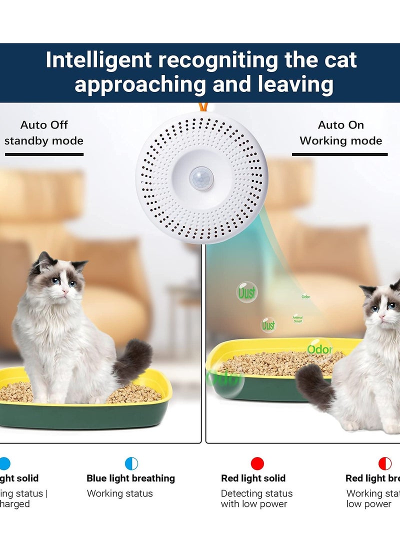 SYOSI - Cat Litter Deodorizer, Smart Pet Odor Eliminator Box Deodorization Rate 90%, Potent Purification of Odor for Dog and Cat Urine on Blanket or Litter Box - Image 1