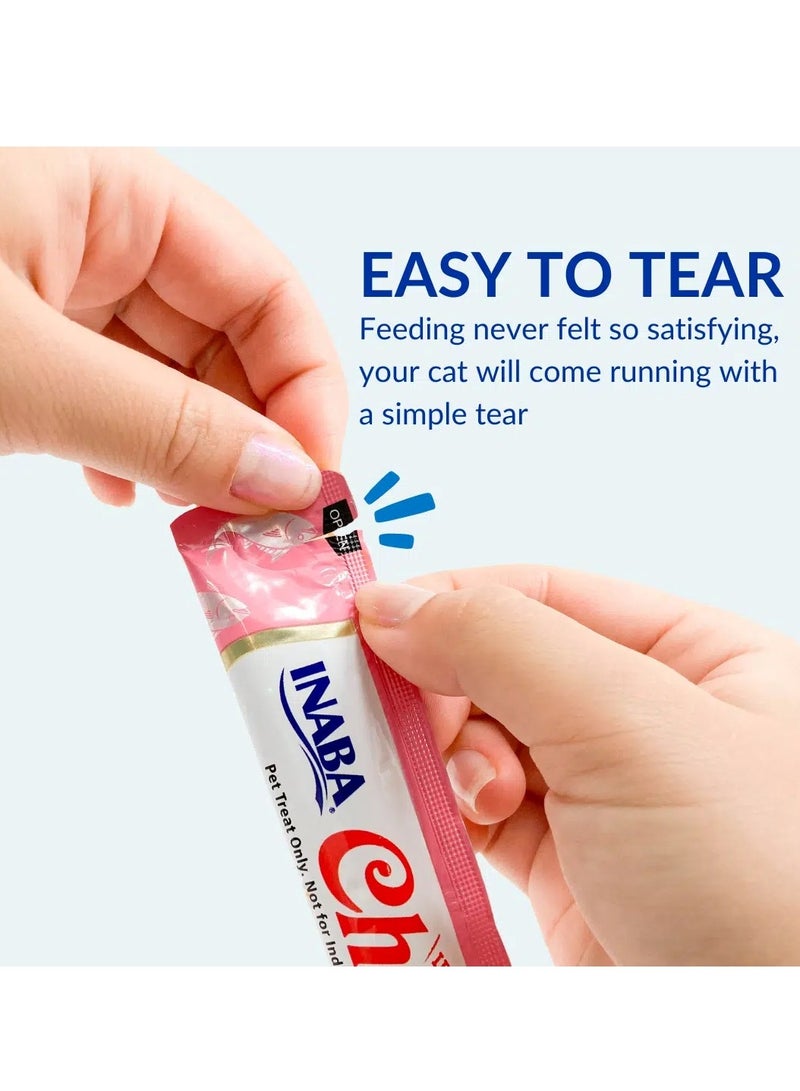 INABA Cat Wet Treat For Adult Cats With Variety tuna flavors, consisting of 20 pieces: 5x Chicken, 5x Chicken With Scallop, 5x Chicken With Crab and 5x Chicken With Cheese Weighing 14 grams - Image 2